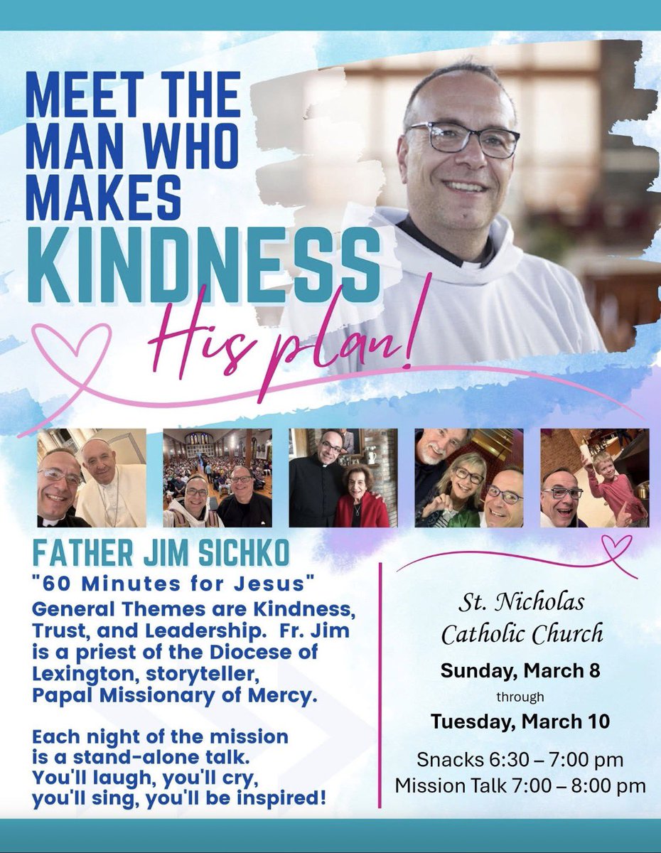 JimSichko's tweet photo. TONIGHT begins night 1 of #60MIN4JESUS at ST NICHOLAS CATHOLIC CHURCH in VALENTINE,NE 7pm-8pm CST. (PEEPS FROM ST MARY/NENZEL,NE WELCOMED AS WELL!)
#onechurch #missionaryofmercy #travelingevangelist https://t.co/U6sGCHimfE