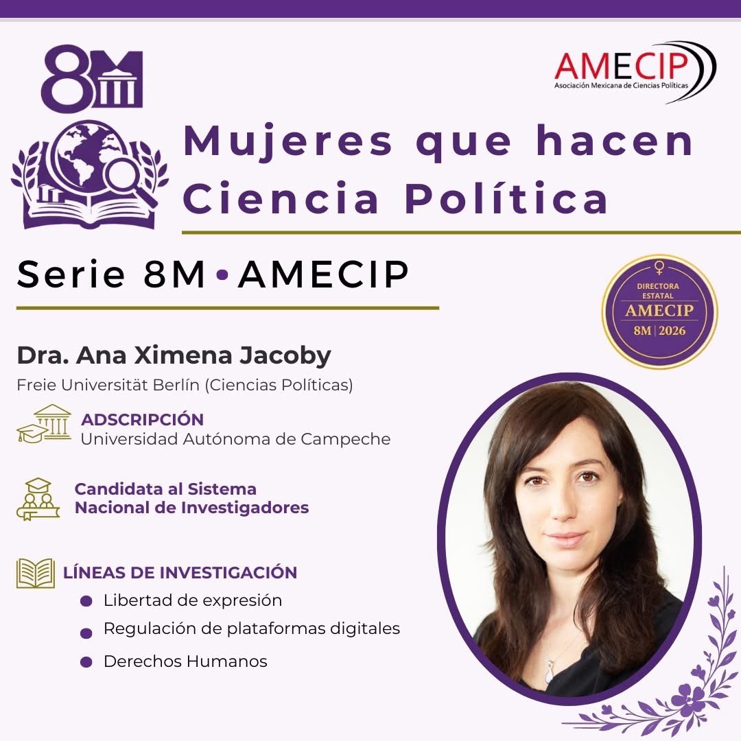 Las mujeres también están detrás de muchas de las ideas, investigaciones y debates que dan forma a la ciencia política.

En el marco del #8M, AMECIP presenta la serie #MujeresQueHacenCienciaPolítica, una iniciativa que destaca el trabajo académico, las trayectorias y las líneas