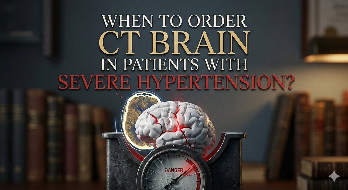 drahmedmohsen85's tweet photo. 🧠 When to order CT Brain in severe hypertension? 🚨

Red flags:
1️⃣ Severe headache + very high BP ⚡ → suspect intracerebral hemorrhage 🩸
2️⃣ Headache + vomiting &amp; blurred vision 🤢👀 → ↑ ICP / hypertensive encephalopathy
3️⃣ Headache + neuro deficit 💪 → possible stroke https://t.co/FlvWH3LdLL