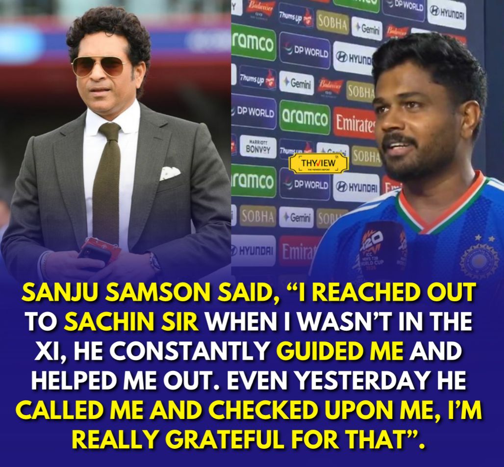 Thyview's tweet photo. The Invisible Force Behind Sanju is @Sachin_rt 💫

Direct GOD nunche Guidance tisukunnadu @IamSanjuSamson 🙌

#INDvNZ #T20WorldCup #Sachin https://t.co/509S3rTdxk