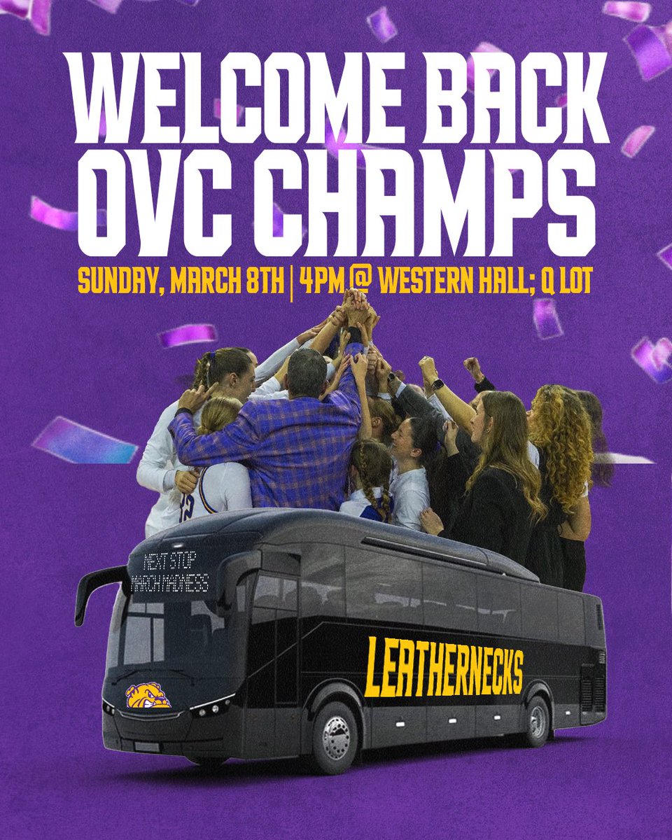 WIUAthletics's tweet image. Welcome Back to Macomb!🏆

Join us in Q Lot to welcome home our champions as they return to campus with the trophy. Fans are encouraged to gather and cheer the team on as the bus arrives.

Let's pack Q Lot and give them the welcome they deserve!

#GoNecks | #OneGoal