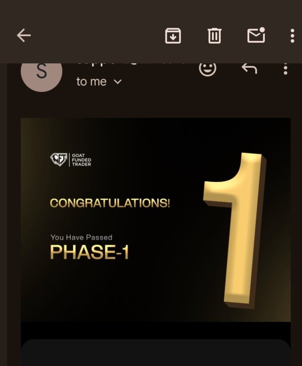 MusaAleey's tweet photo. Congratulations to me this message give me joy 😊 😃  @GoatFunded @EdwardXLreal pass my phase 1 with zero stress https://t.co/toz2gpWXBH