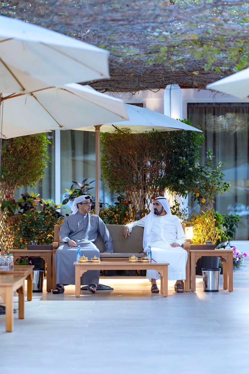 Mohammed bin Rashid receives Mansour bin Zayed in Dubai in the presence ...