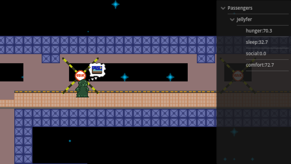 rafaiska_gdev's tweet photo. Started working on a "Cozy Chaos Space Liner" game. As the ship's captain, ensure passengers' happiness and avoid them making trouble for the crew. Keep the systems running and watch your budget: space fuel doesn't grow on trees! #indiegamedev https://t.co/QMiurESs1H
