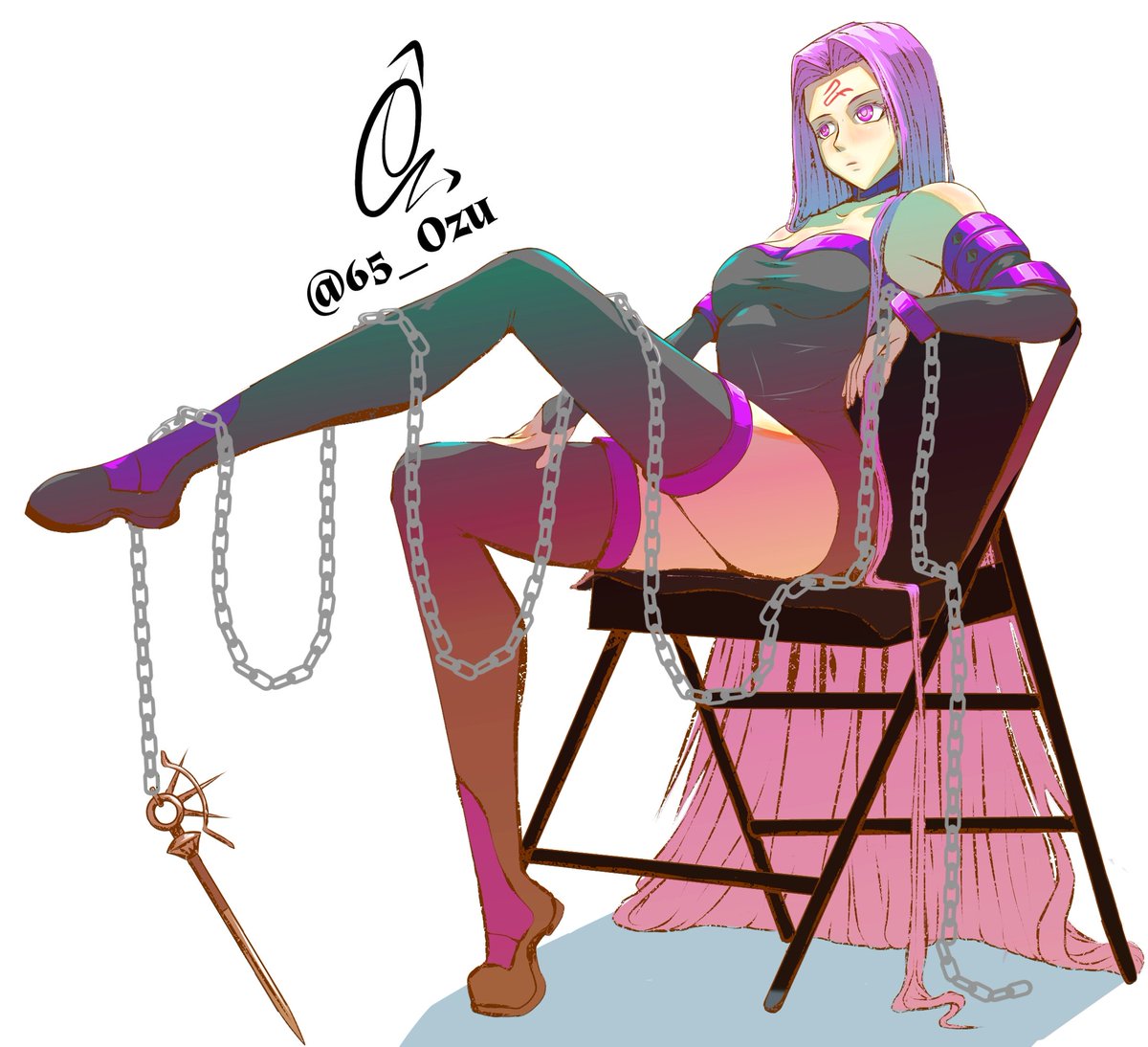 65_Ozu's tweet photo. Personaje: Medusa ( Rider )
Anime: Fate/Stay Night
Es agradable hacer dibujos de ella, la razón es porque puedes hacerlos más vistosos usando el cabello largo o las cadenas que lleva como armas
#Medusa #FateStayNight #Fanarts #dibujodigital #digitalart https://t.co/XpC7WAnvhI