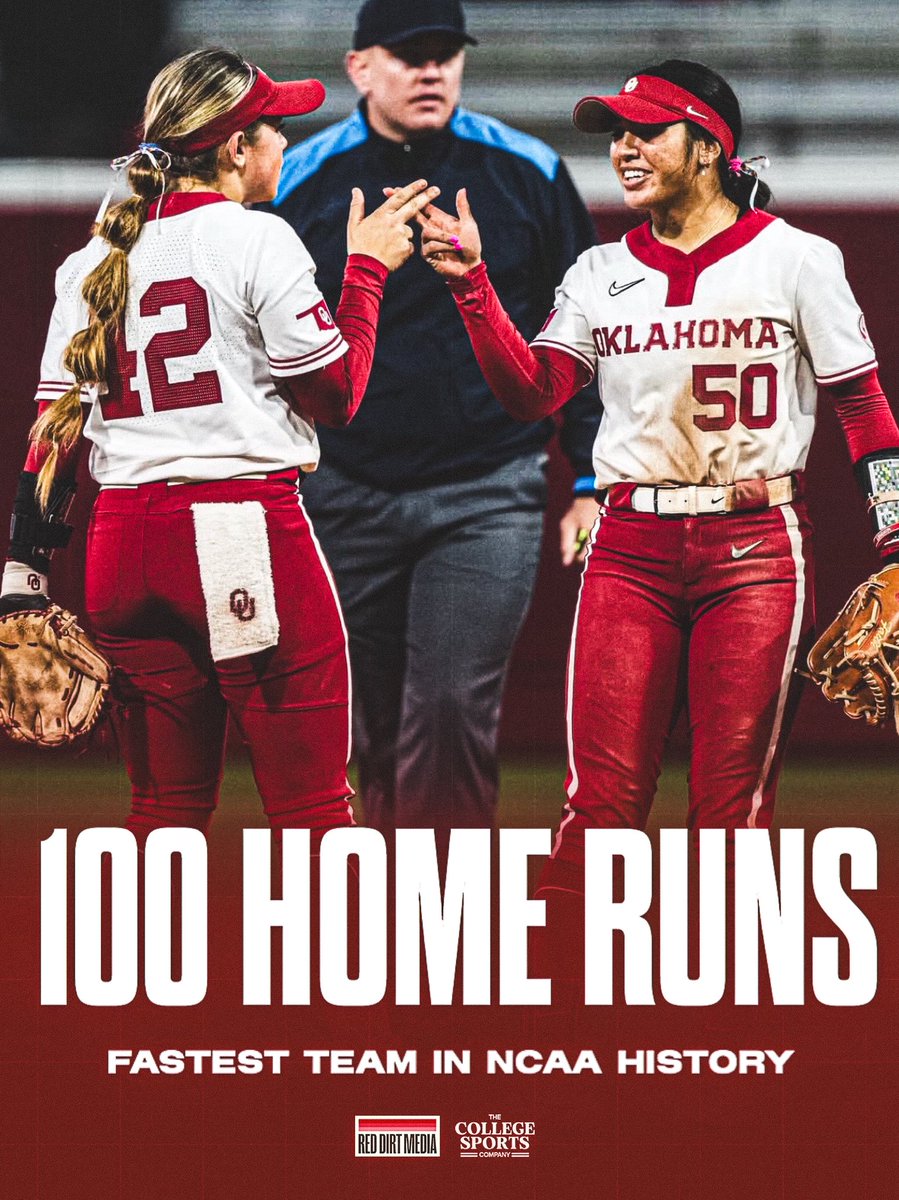 The Sooners are the FASTEST team to hit 100 home runs in a season through just 25 games 🔥