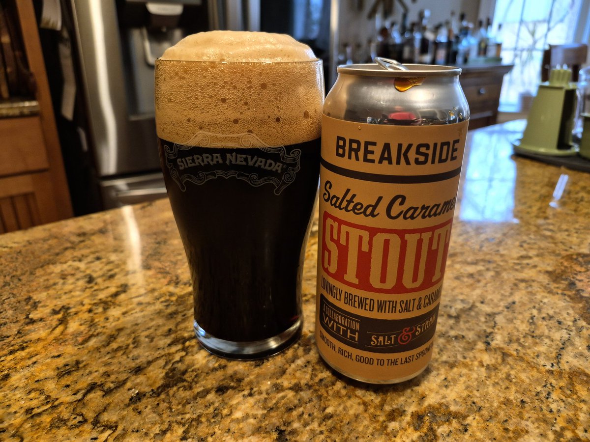 scottvillers's tweet photo. #drinkcheck #orbeer @breaksidebrews Salted Caramel Stout https://t.co/MpZ5stQguS
