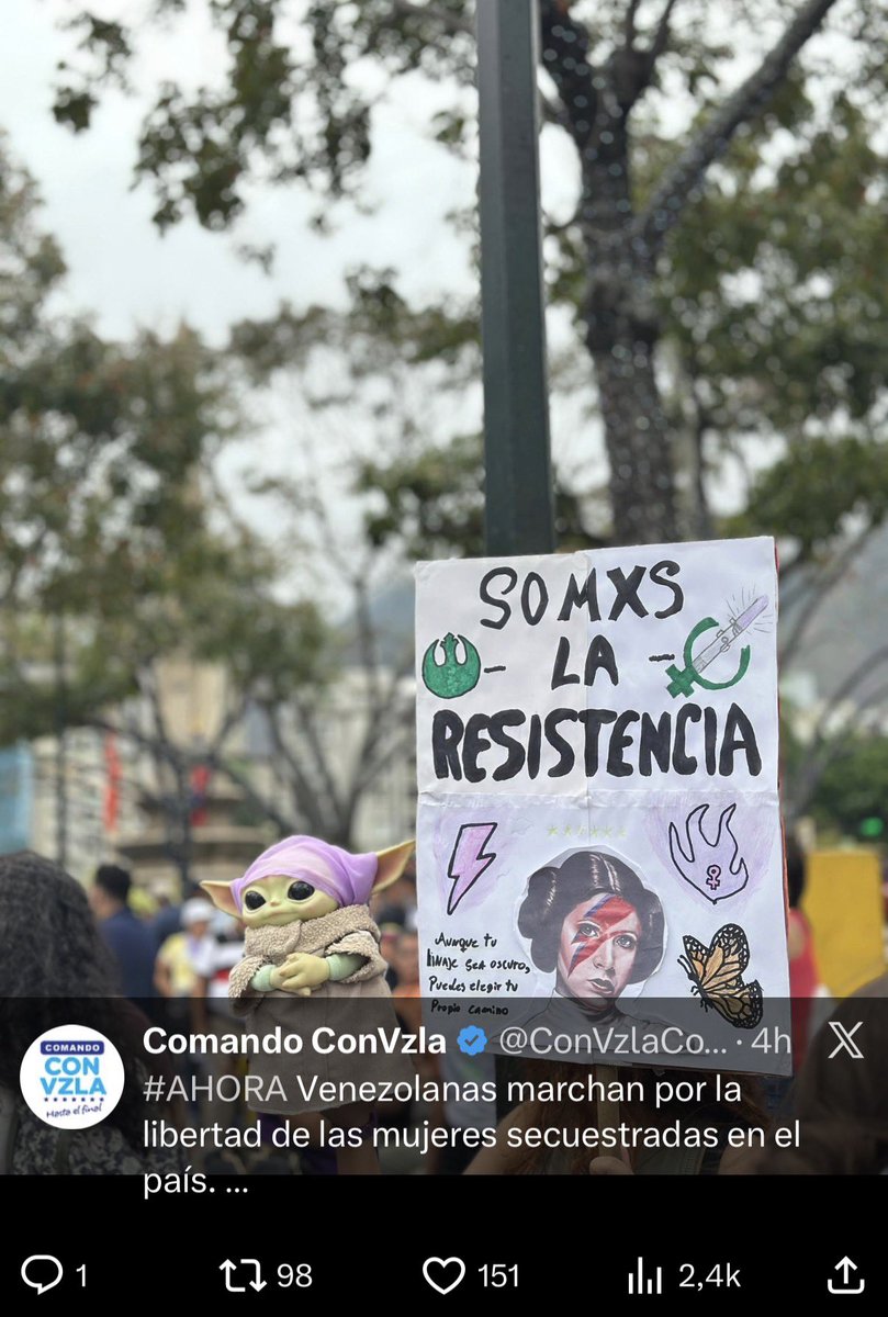 eduardomenoni's tweet photo. 🚨| Comando con Venezuela y Vente, el partido de Maria Corina Machado 🇻🇪 han promovido hoy 8M el FEMINISMO en Venezuela. Una ideología woke e izquierdista radical financiada por Soros. ¡Como venezolano RECHAZO esto. Necesitamos una verdadera DERECHA en Venezuela con URGENCIA! ⚠️ https://t.co/MBazQY8jJh