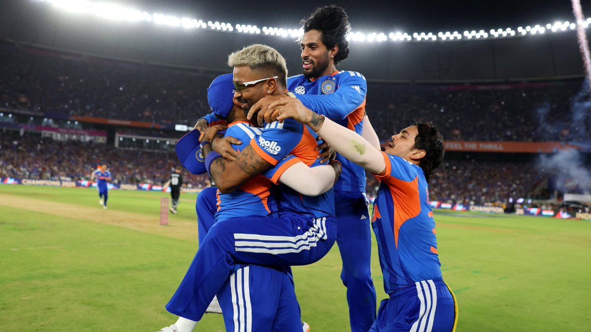 PrafulDangeMP's tweet photo. Pure magic and priceless emotions! 🇮🇳 A journey of grit, passion, and glory ends with India lifting their 3rd #T20WorldCup title. This moment belongs to every Indian! 🏆✨ @ICC @BCCI @surya_14kumar #India #TeamIndia #T20WorldCup #Champions #BleedBlue #IndiaCricket #WorldCup2026 https://t.co/ECzvmFdVyn