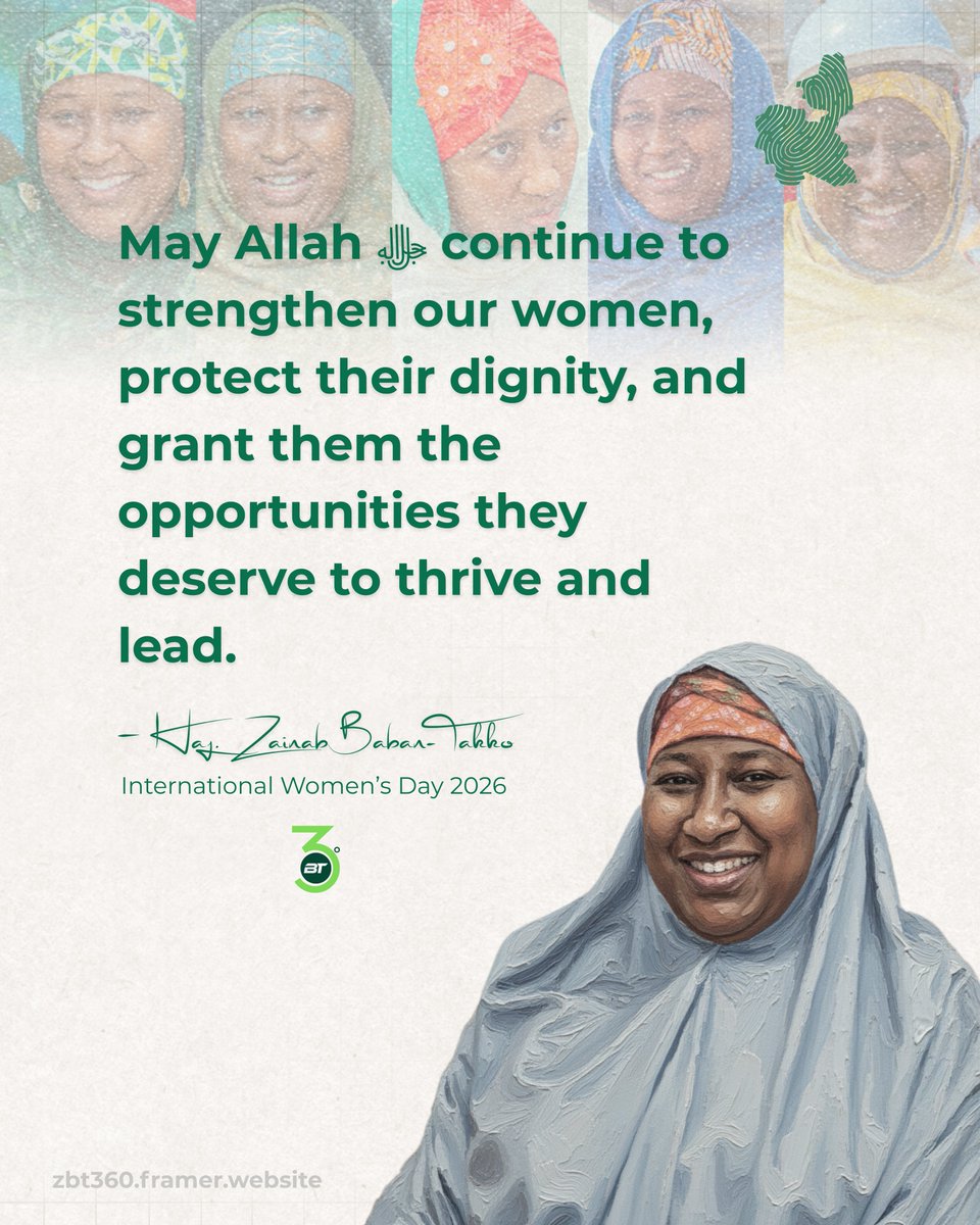 ZBT360's tweet photo. May Allah ﷻ continue to strengthen our women, protect their dignity, and grant them the opportunities they deserve to thrive and lead.

Happy International Women’s Day from @ZBTakko https://t.co/hQP9juEibt