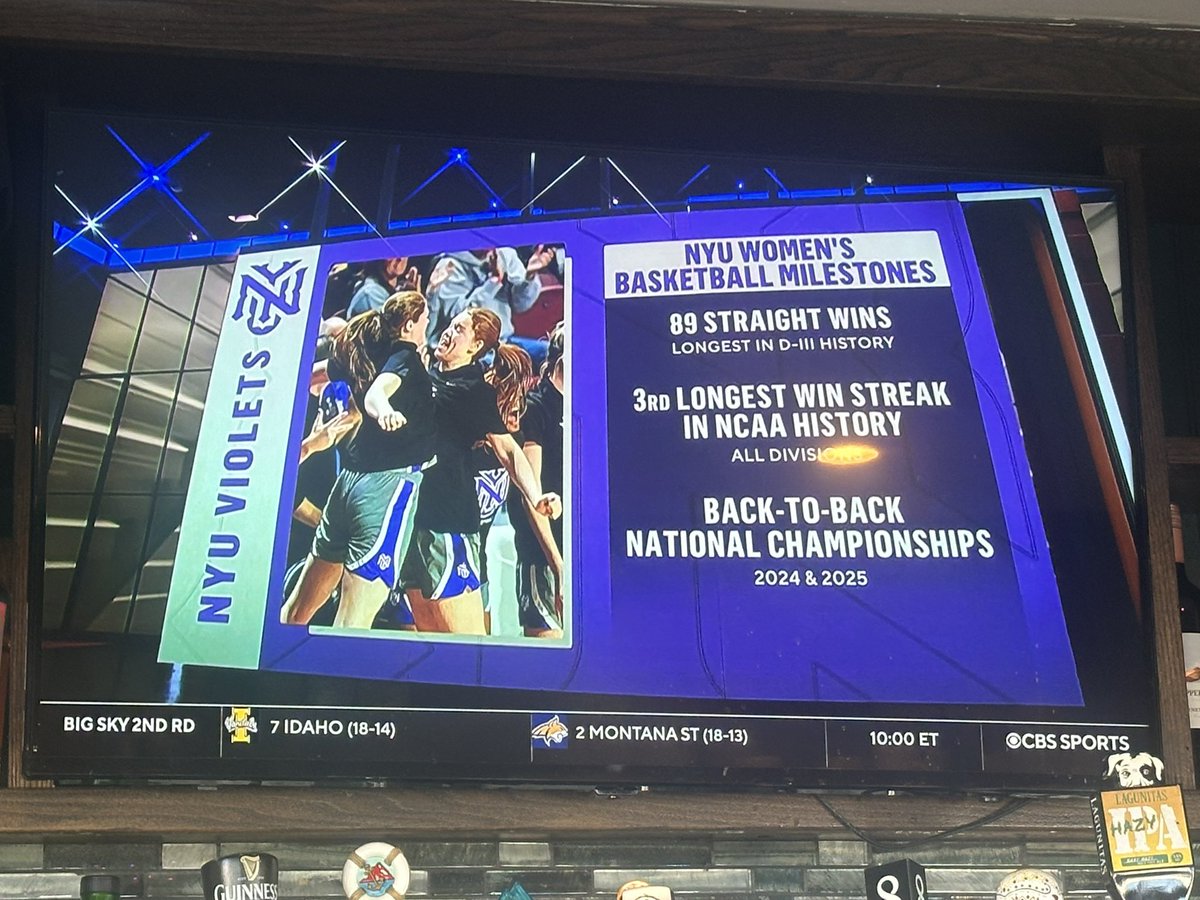 ktrain_11's tweet photo. Love seeing @nyuwomenshoops on @CBS during @UCLAWBB halftime https://t.co/IRLTvAuqSx
