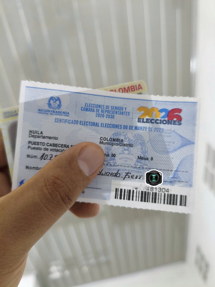 Listo el voto 🗳️ 
#EleccionesColombia2026