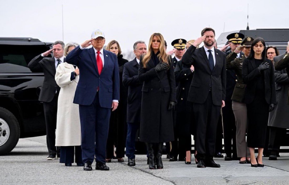 ML3democrats's tweet image. Spot the difference! Obama stood in this pose for 45 minutes to pay tribute to the soldier who died in combat.

Trump wears an ugly cap.

I'm not lying when I say that I miss having a real president like Obama. Do you agree?