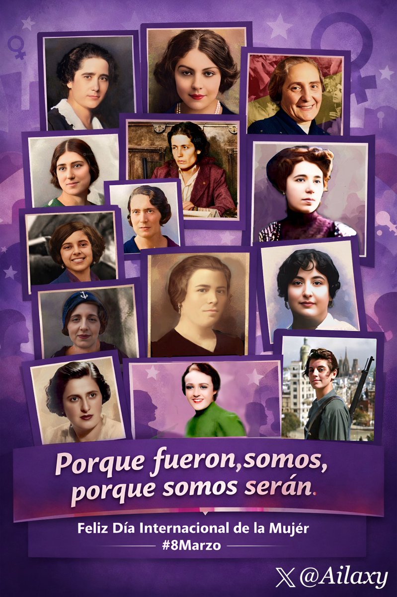 💜 Muchas de éstas mujeres dejaron su vida o lucharon para que nosotros ahora tengamos derechos…

❤️💛💜 “𝐏𝐨𝐫𝐪𝐮𝐞 𝐟𝐮𝐞𝐫𝐨𝐧, 𝐬𝐨𝐦𝐨𝐬, 𝐩𝐨𝐫𝐪𝐮𝐞 𝐬𝐨𝐦𝐨𝐬 𝐬𝐞𝐫𝐚́𝐧” 

Siempre en nuestra Memoria…

#8DeMarzo #8deMarzo2026 #DiaInternacionalDeLaMujer #8Marzo