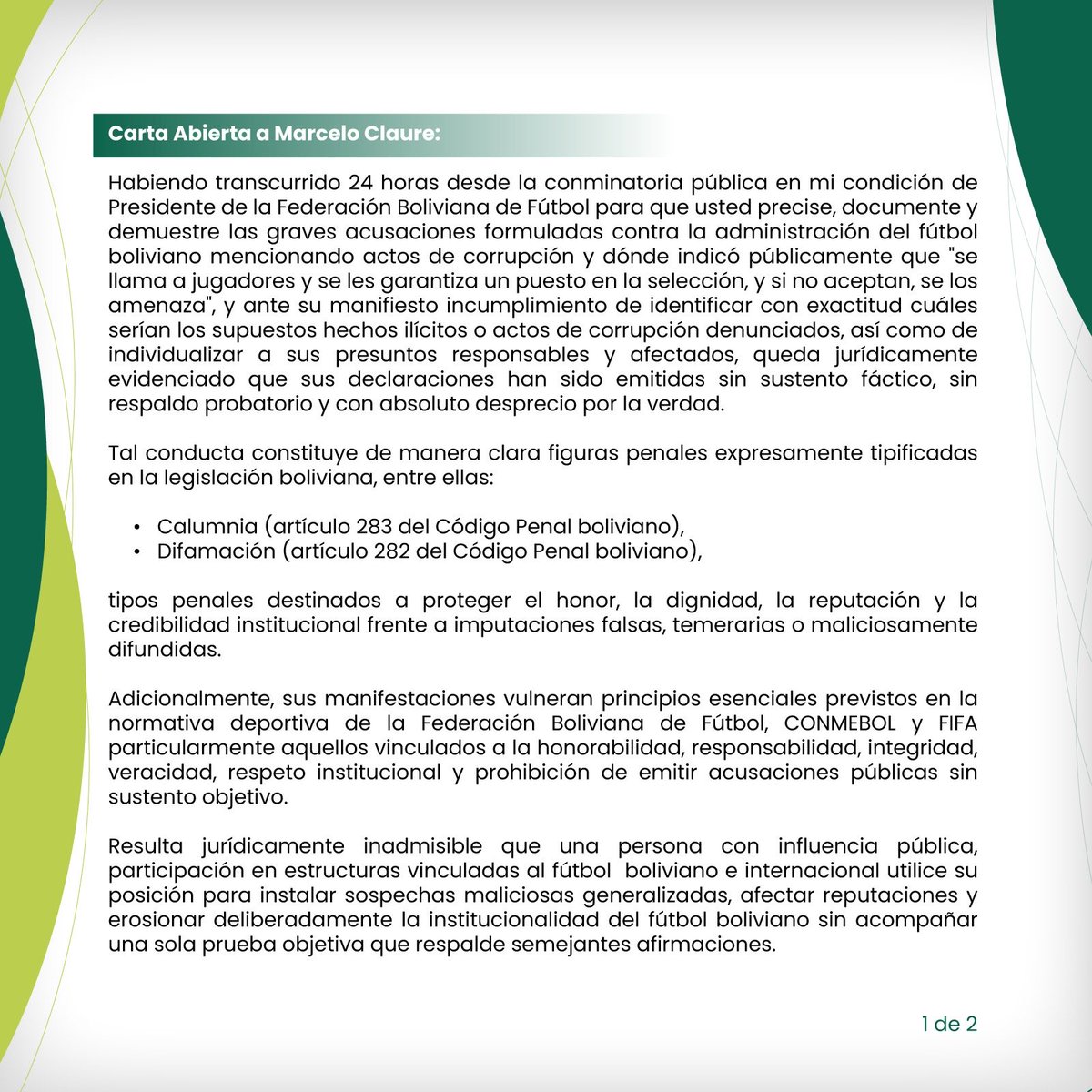 Federación Boliviana de Fútbol tweet media
