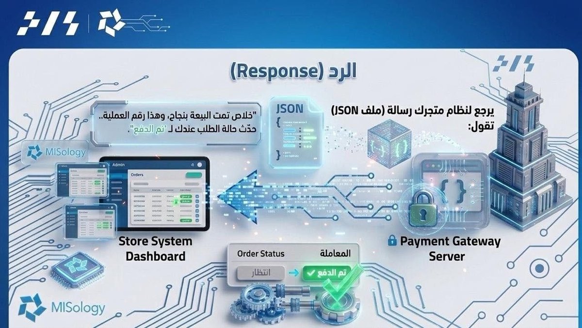 MISologyProject's tweet photo. آخر خطوة.. الرد النهائي! 📥✨

يرجع لنظامك ملف (JSON) يقول: "تمت البيعة بنجاح، حدث حالة الطلب عندك".
بفضل هذا الرد، تتغير حالة الطلب من "انتظار" إلى "تم الدفع" فوراً.
تكامل تام يضمن رضا العميل ودقة الإدارة! 🎯📊

MISology تجربة تتجاوز المحتوى✨.
#MISology #API_Integration https://t.co/S4xzL6hpOD