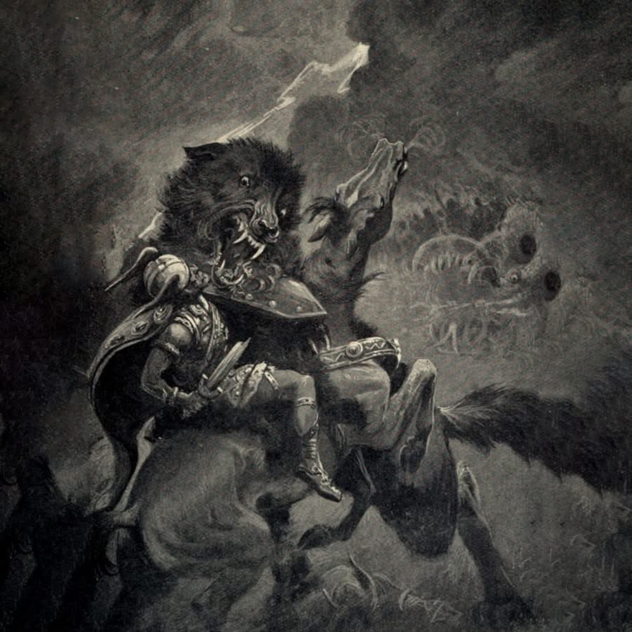 In the heart of Norse lore prowls Fenrir. The monstrous wolf offspring of Loki and the giantess Angrboða. A symbol of untamed chaos and raw power. Chained by the fearful Aesir gods with the ethereal Gleipnir crafted from impossible elements like a mountain’s roots and bird’s