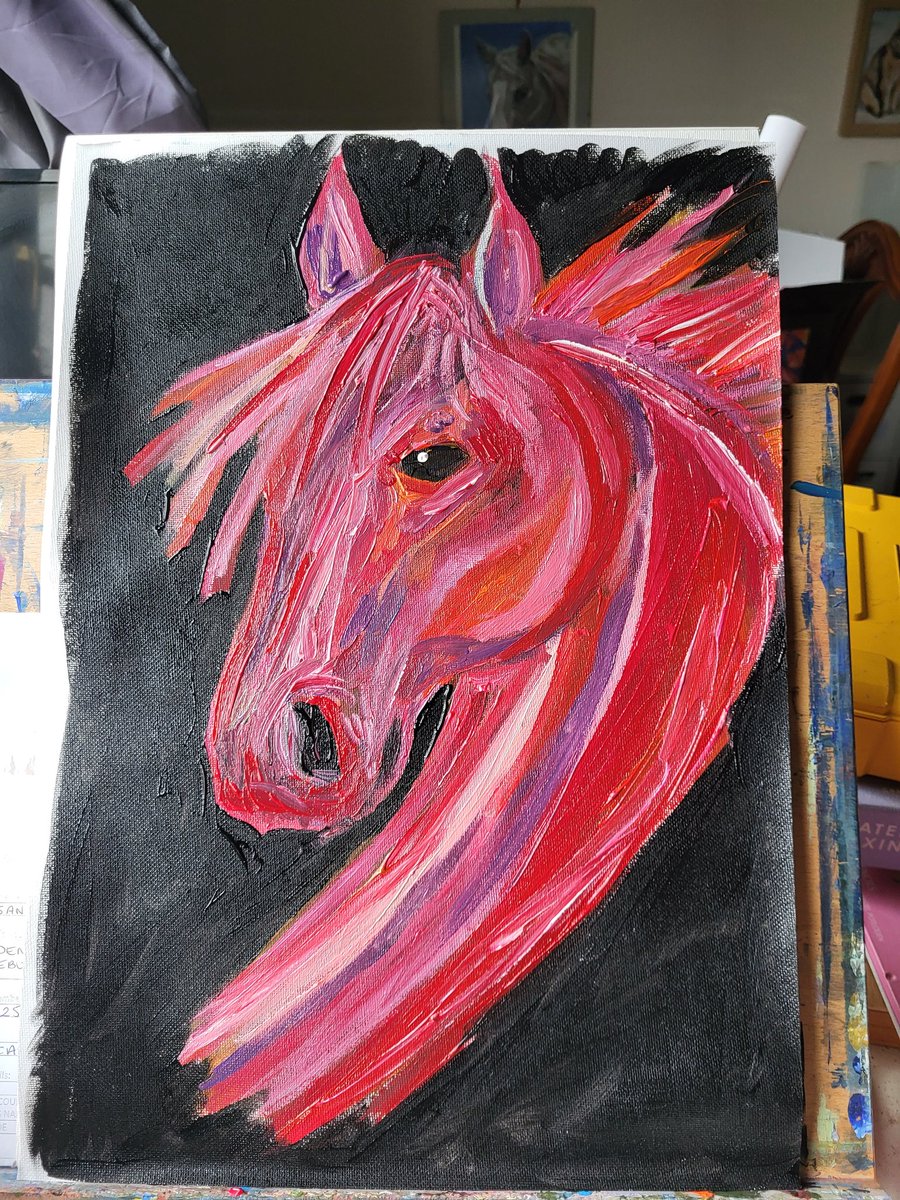 Susan_Maxwell_'s tweet photo. I haven't posted here in ages but I here are my newest paintings. Since retiring from @scotfire_DG I have started to paint. Self taught so no rules to break. 🙂

#ConstitutionHill 
#bordercollie 
#Rooster 
#firehorse https://t.co/ZVLPnNBhEP