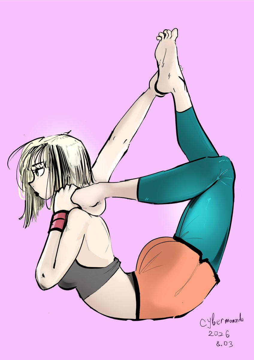cybermonada's tweet photo. Flexibility practice 
Inspired by @nabiPenciller’s art https://t.co/uyvV3jr0Ry