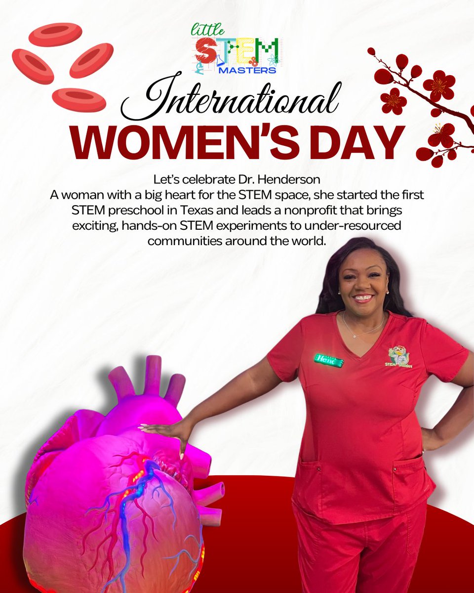 LittleSTEMMstrs's tweet photo. Happy International Women’s Day!
Today we’re celebrating Dr. Henderson — a trailblazer in STEM education. She started the first STEM preschool in Texas and leads a nonprofit bringing exciting, hands-on STEM experiments to under-resourced communities around the world. https://t.co/gw6hPaoOtj
