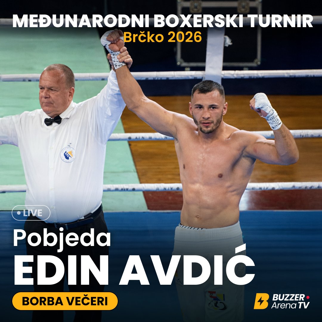 BuzzerFan's tweet photo. Edin Avdić je pobjedio jednoglasnom sudijskom odlukom!💪🏻

Čestitamo Edinu Avdiću na odličnom performansu⚡️

#BiH #EdinAvdic #Boxing #Buzzer #BuzzerArena https://t.co/z9mbEn4Vkd