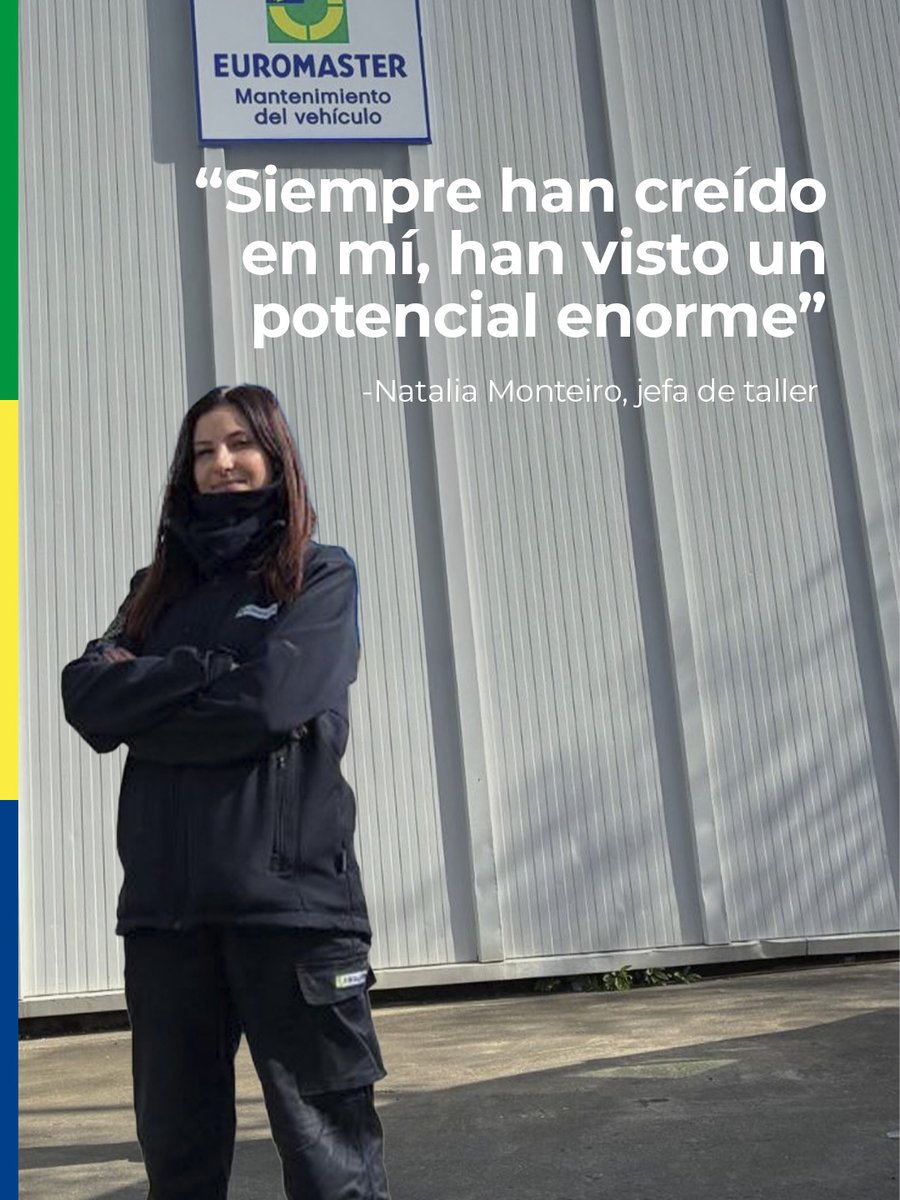 Euromaster_es's tweet photo. Somos un gran equipo con grandes historias como la de Natalia 💪
Hace menos de dos años se unió a Euromaster y ahora es jefa de taller👩🏻‍🔧✨ https://t.co/sOhCg3dCQF