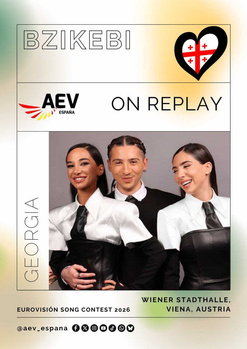 AEVeurovision's tweet photo. "On Replay" será la canción de Bzikebi en Eurovisión 2026. Se estrenará el 11 de Marzo #eurovision #georgia #bzikebi #onreplay https://t.co/OWMwNuVcEA