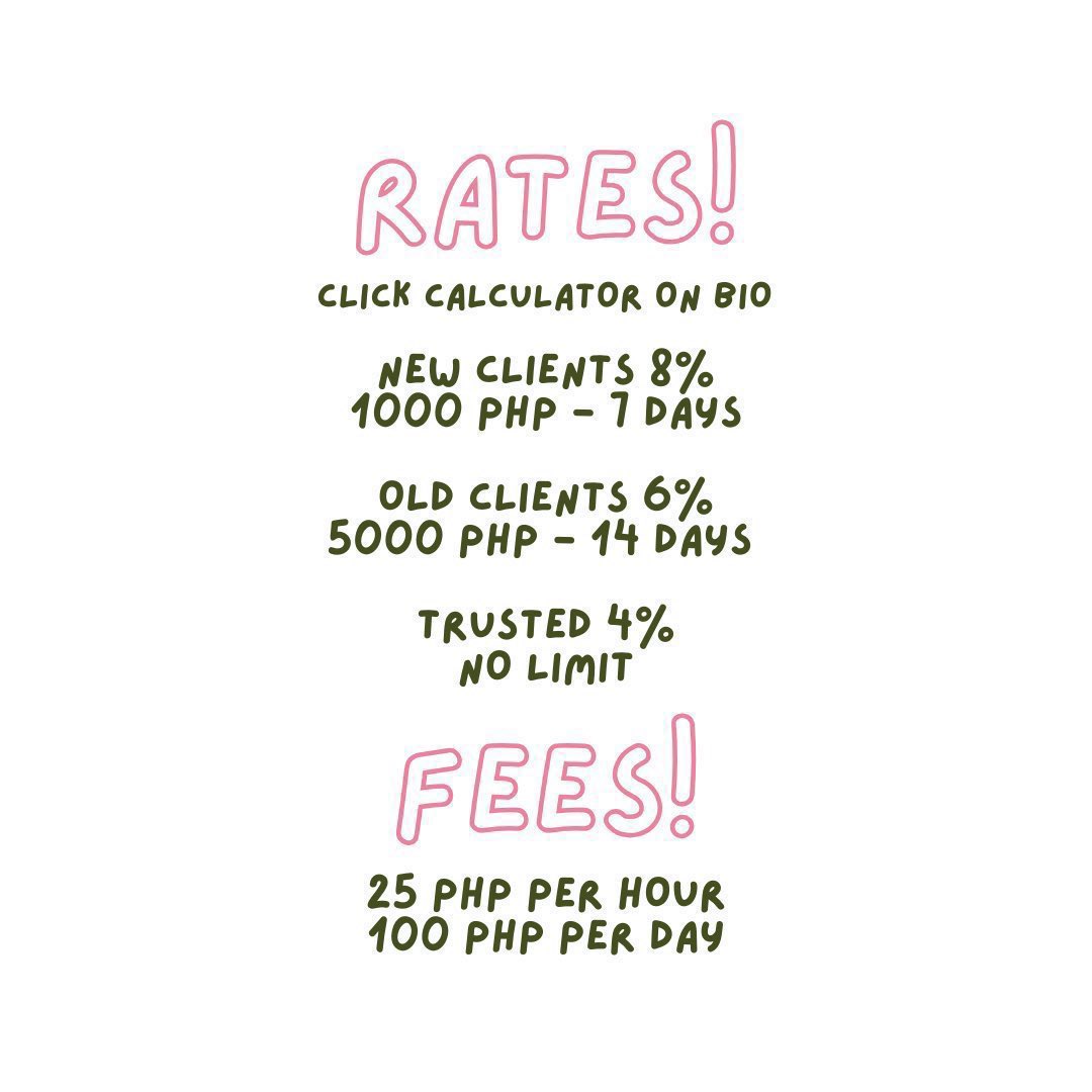 pautang service ( open )

available funds ₱2000

new clients ok 
prio 1 - 3 days dop
dm me an inquiry form 

t. lf lending lender loan borrow pautang pahiram payo services low rates maya gcash money ph