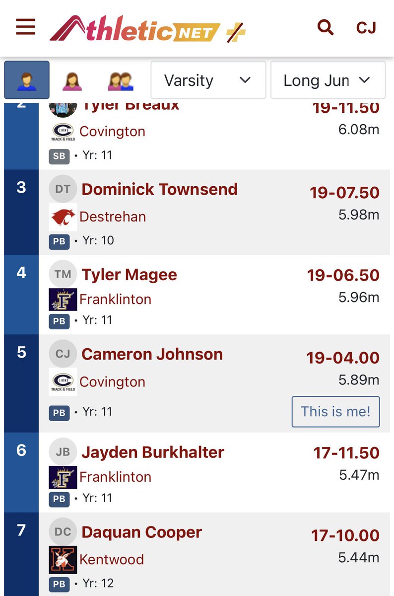 LockEmUp22k's tweet image. 5.89m long jump (19-4) Personal Best 
#trackathlete (Gonna be improving as the season go)