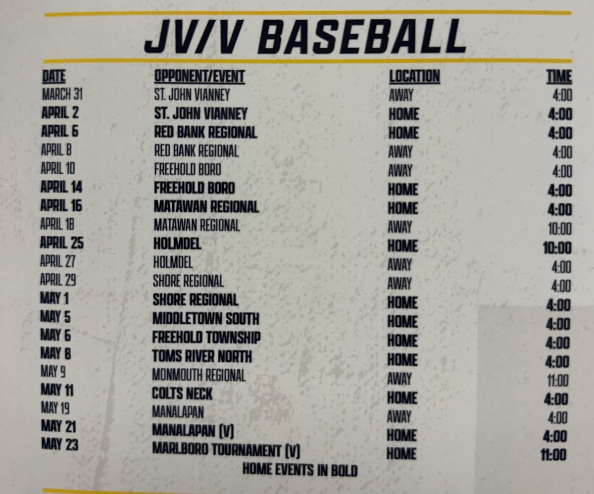 markrisi2027's tweet photo. Season kicks off tomorrow! Here is our schedule for the upcoming year. Super excited to get going

#MarlboroBaseball https://t.co/do5DvMpaSp