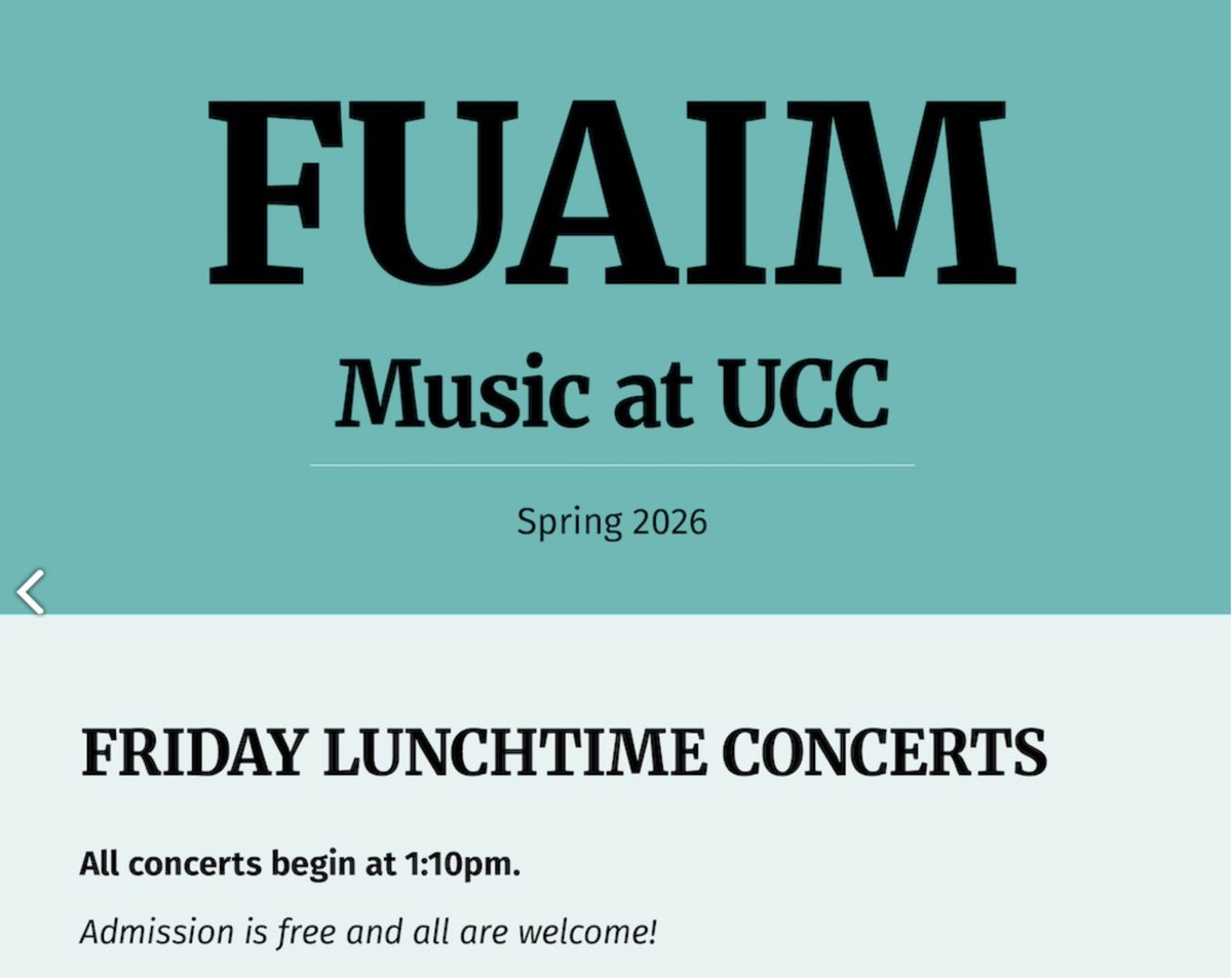 JCD2's tweet photo. FUAIM: Music at UCC Series
Aula Maxima, University College, Cork
FRIDAY MARCH 13TH @ 1.10pm 
The Irish Guitar Quartet
is comprised of: Jerry Creedon, David Keating, Aengus Kirakowski and Redmond O'Toole , Ireland’s most talented and versatile classical guitarists. https://t.co/hmtLmnYoTA