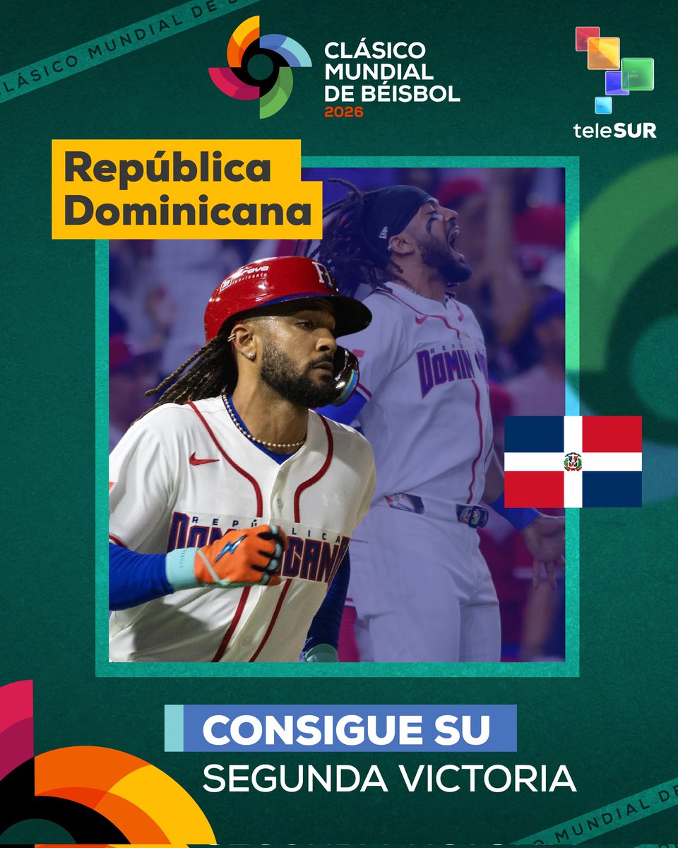 ¡Paliza Dominicana! 🇩🇴⚾️
La República Dominicana dio un golpe de autoridad al derrotar 12-1 a Países Bajos en el Clásico Mundial de Béisbol 2026, cerrando el encuentro por la vía del knockout en el séptimo inning.🏟💥
#ClasicoMundialDeBeisbol