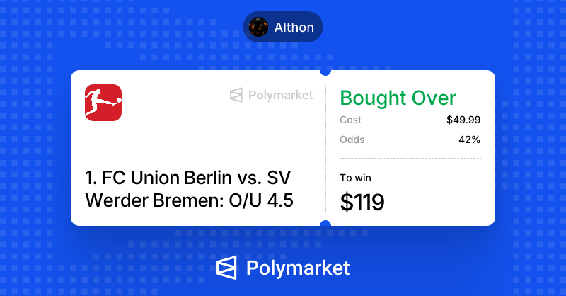 _Althon's tweet photo. When an opportunity shows up, you take it. Today it hit on @Polymarket .
Easy money 🤑 https://t.co/w1V4SVXRZ3