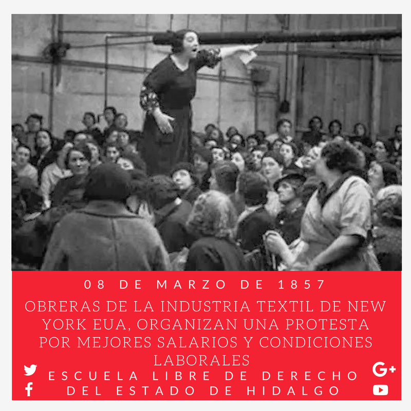 eldehgo's tweet photo. #UnDíaComoHoy pero de 1857, obreras de las industria textil de New York en Estados Unidos, organizaron una protesta por mejores salarios y condiciones laborales. #FuerzaELDEH #ConoceTuHistoria https://t.co/3OJB7xLeTg