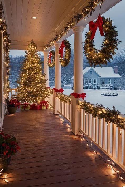 Christmas magic on the porch .