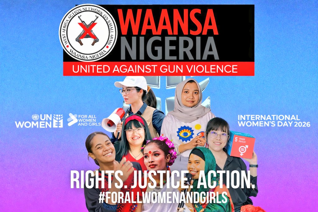 On this International Women’s Day 2026, we stand for Rights. Justice. Action.
Together, we must end gun violence and build safer communities for all women and girls.
#IWD2026 #ForAllWomenAndGirls #EndGunViolence #WAANSA #UNwomen