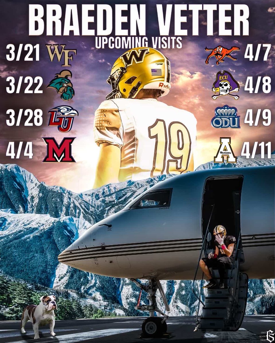 BraedenVetter's tweet photo. Blessed and ready for a busy spring! Thank you to all the coaches who have given me the opportunity to visit! 

@CoachBeschorner @tygatson @RonnieFouch @SchillerWilson @NKostarelos @Coach_Ladutko 
@aylward_johnny @CoachChiappelli
@HunterMacKay_ @CoachYurachek @whsbulldogsfb https://t.co/RAXqsnfBr8