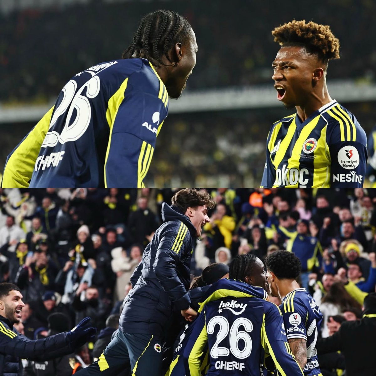 🇹🇷Fənərbağça 3 - 2 Samsunspor 
⚽️:Mouandilmadji 11’ 23’
⚽️:M. Genduzi 15’
⚽️:Dorgeles 89’
⚽️:S. Şerif 90+5’

“Fənər” bu geridönüşdən sonra II yerdədir
1. Qalatasaray - 61 xal
2. Fənərbağça - 57 xal

Konfrans Liqasında 1/8 finala yüksələn “Samsunspor” isə 7-cidir