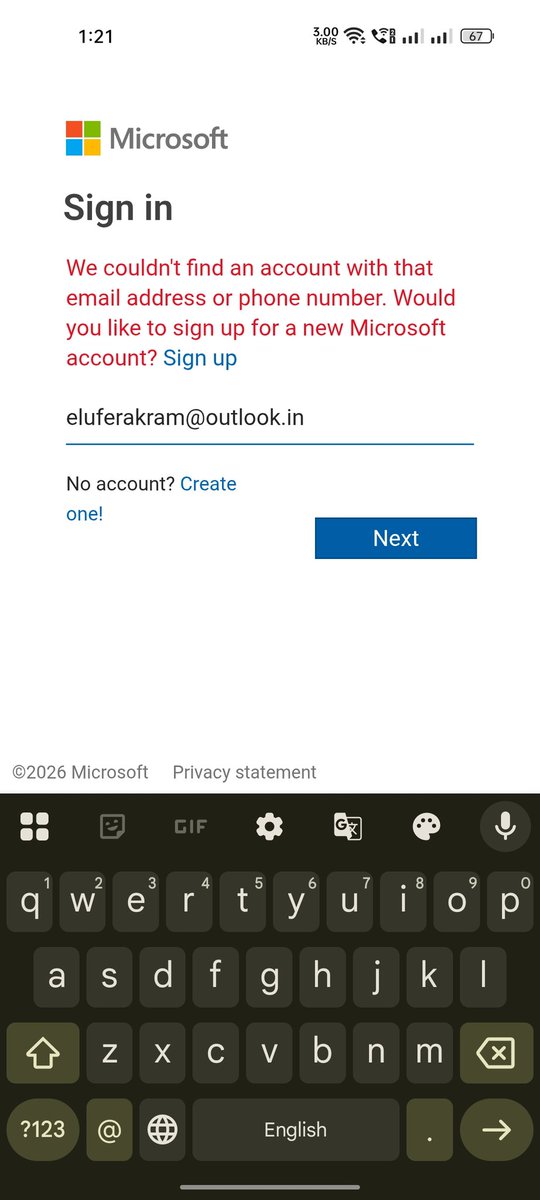EluferAkram's tweet photo. @Outlook I have recently created this email ID at @Microsoft but when I try to sign in this error occurs everywhere in all microsoft apps. Fix ASAP https://t.co/LtTpwvnrFc
