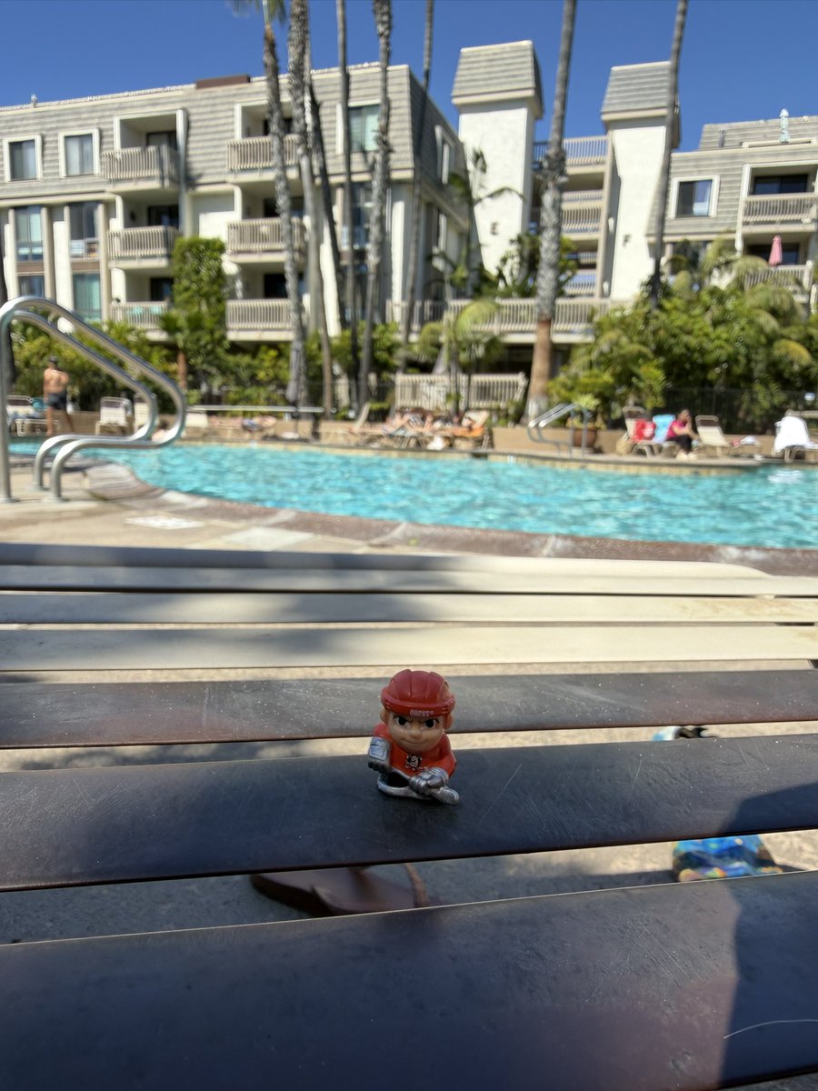 He’s enjoying a beautiful day before the game