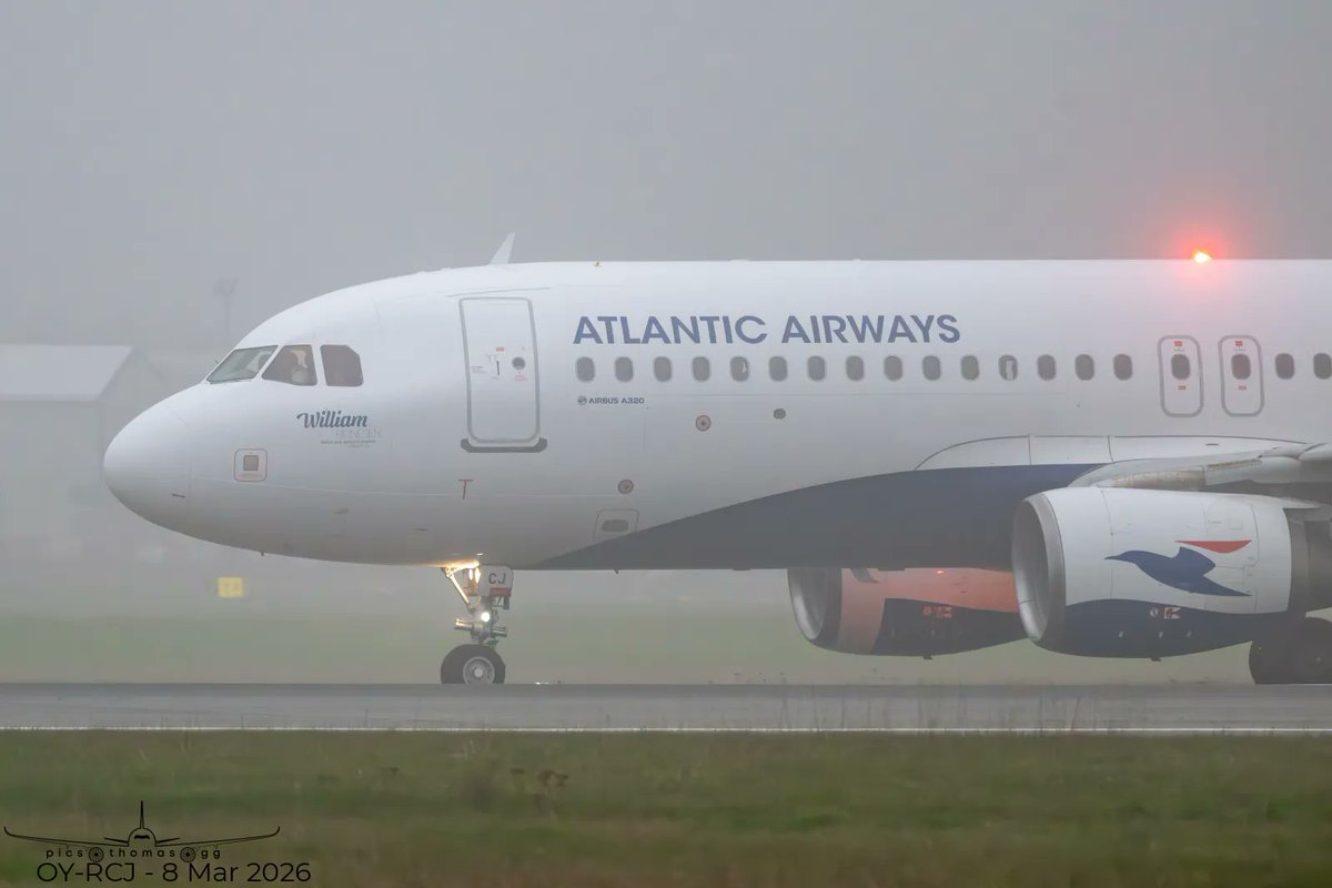 picsthomasgg's tweet image. Atlantic Airways #A320 OY-RCJ landing at Stansted in the mist this evening