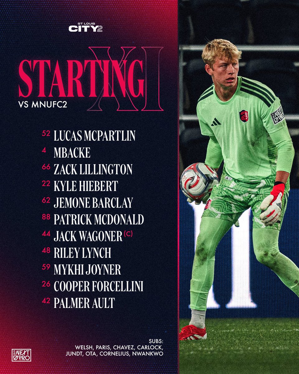 STLCITY2's tweet photo. Our starting XI to take on the Twosies 🗞️
#AllForCITY x #STLxMIN https://t.co/XsXr9VBDGA