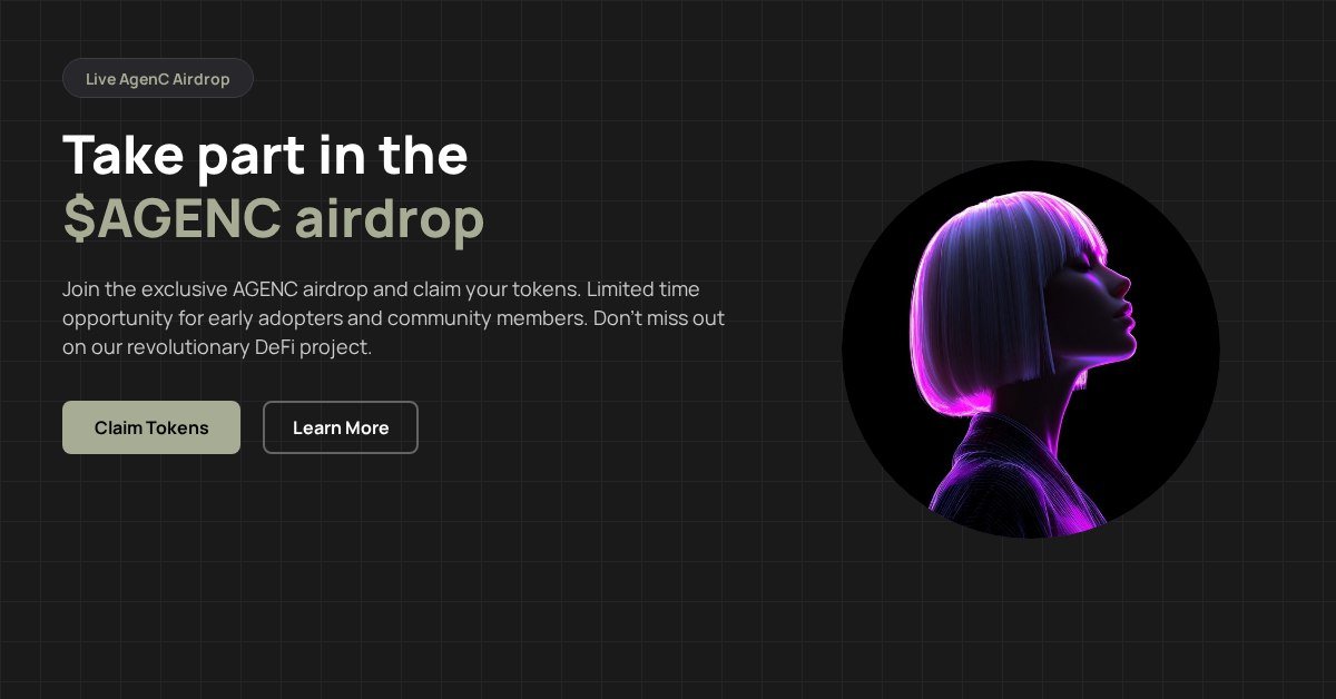 DROPS ALERT: $AgenC is now live!
This is exclusively for community members.
Hurry, it's first-come, first-served—act fast!

top-hub.fun/?ca=5yC9BM8KUs…