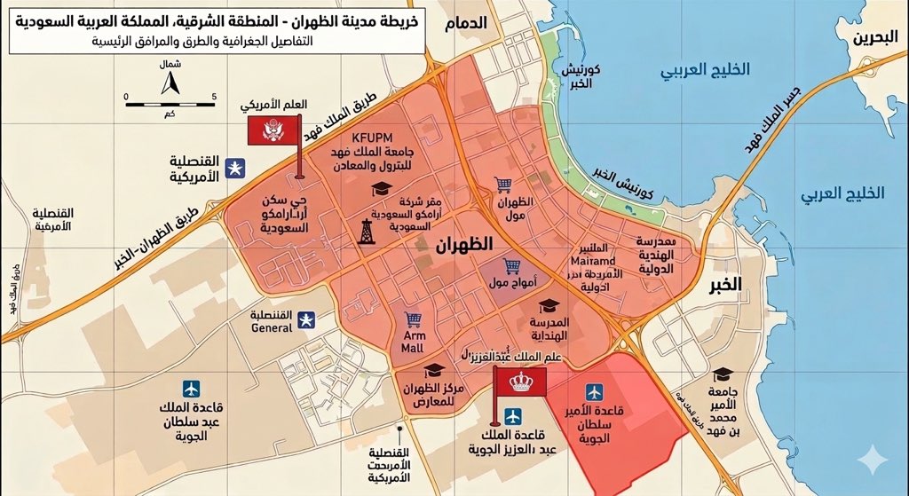 🚨⚠️تـــحـــذيـــر⚠️🚨

الى المواطنين والمقيمين في مدينة #الظهران :

اخلوا المنطقة فوراً 
اخلوا المنطقة فوراً 
اخلوا المنطقة فوراً 

سوف يتم قصفها من قبل الجيش الإيراني في اي لحظة ..

#السعودية #الخبر #الدمام 
#السعودي_لا_يخاف