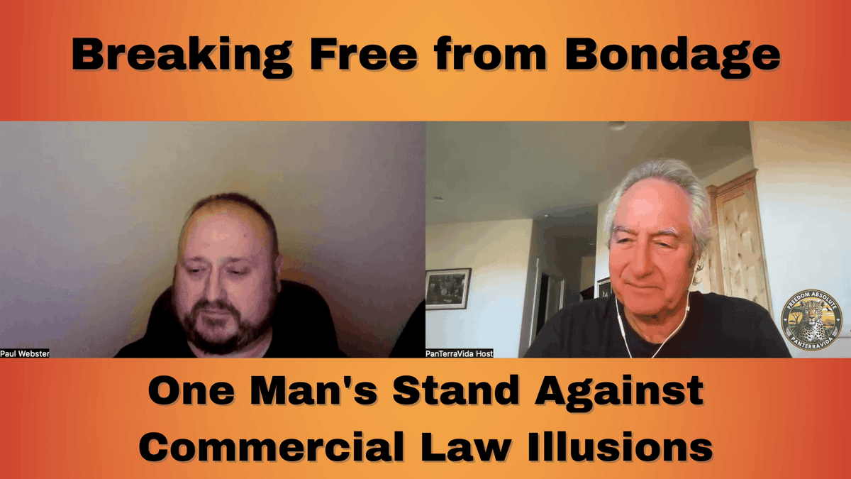PTVAbsoluteFree's tweet photo. In this discussion, Ken converses with Paul Webster, a former prison officer from northern England, who shares his experiences navigating the English legal system, his discoveries about taxes, utilities, and commercial presumptions in law, and broader philosophical insights into economics, spirituality, and global systems. For added balance, Ken provides context, explanations, and an invitation to join PanTerra Vida for deeper education on these topics. 

Paul's ordeal began with an inherited property remortgaged with his ex-partner. Post-split, her demand for funds led to a court-ordered sale. Challenging the judge's authority over his half triggered an extreme response: armed police escorted him, with over 30 officers attending early hearings. As a prison officer, Paul was stunned by the overkill for a civil matter.

This experience unraveled deeper systemic issues that prompted Paul to delve into council tax and later the unveiling of utility fraud. It was now clear how commercial bias, defended by the judicial system to support the Privy Council, controlled everything, overriding monarchy and government. Paul's extensive and traumatic experiences led to a newly found spiritual awareness that allowed him to see emerging patterns in biblical sacrifices, demons and entities that underpin the commercial system. Ken interjects with expertise, validating Paul's experiences while providing deeper context. 

In conclusion, Paul plans future podcasts with UK PanTerra members of Verdant lsles and also more talks with Ken on how non-consent which requires knowledge and standing can be implemented so all living beings can thrive even amid threats like genetic targeting.

Watch the full episode:  https://t.co/6XuO7xMqcX
english law, taxes, presumptions, fraud, biblical, genetic,