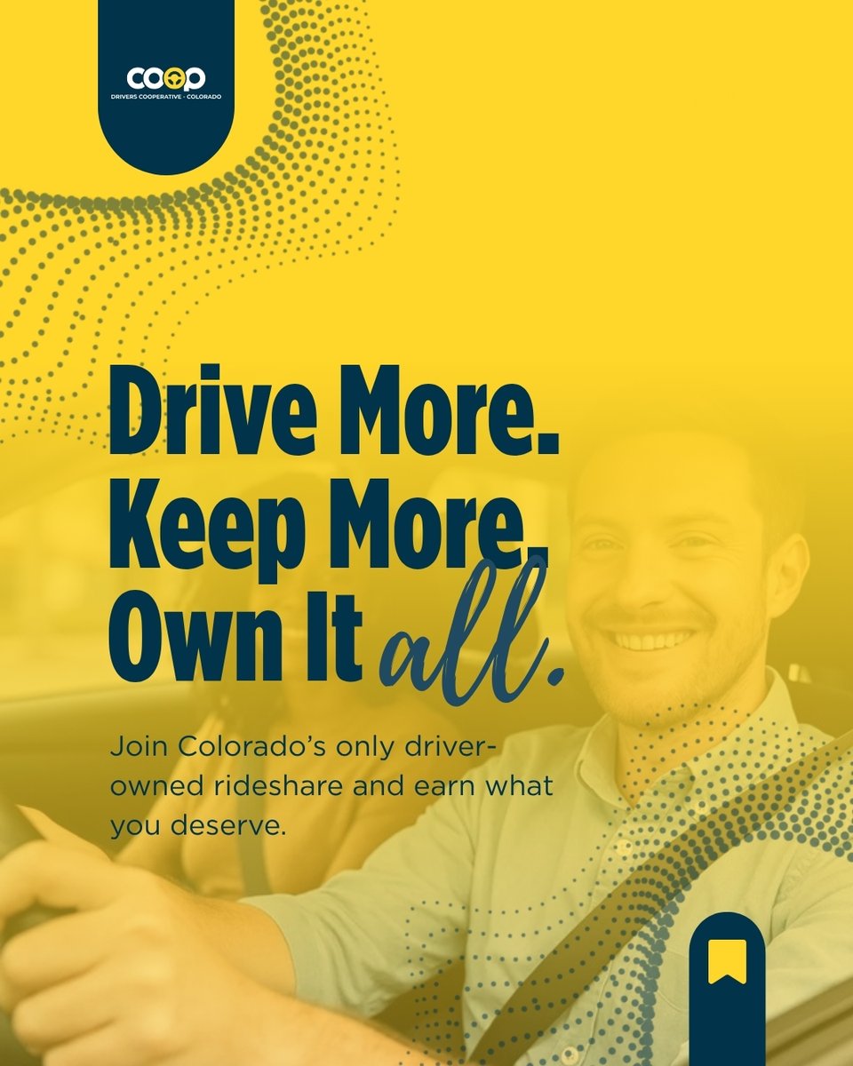 driverscoopco's tweet image. Drive more. Keep more. Own it all. 🚗
Join Colorado’s driver-owned rideshare and start earning fair pay today.
Download the COOP Driver App → coloradodrivers.coop/drive/signup
#DriveLocal #FairPay #ColoradoDrivers #CooperativeBusiness
