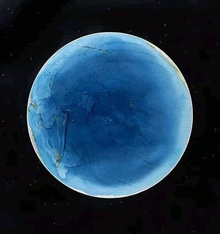 The side of the Earth you never see.

Center of the Pacific Ocean