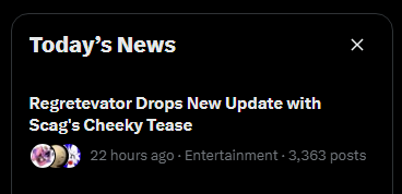"Regretevator Drops New Content with Scag's Cheeky Tease"
