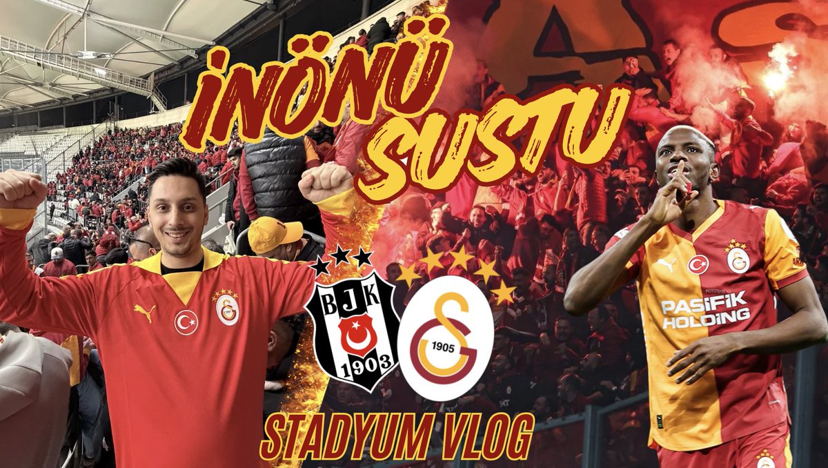ArmaninPesindeT's tweet photo. İNÖNÜ SUSTU! 🔥

Tribün atmosferi, gol anı ve maç sonu kutlamaları Stadyum vlogda !#Galatasaray #ArmanınPeşinde 
#Beşiktaş #Derbi #SüperLig #GSvBJK

Link👇
https://t.co/iJuvAWet0X https://t.co/WiUOYKoZF2