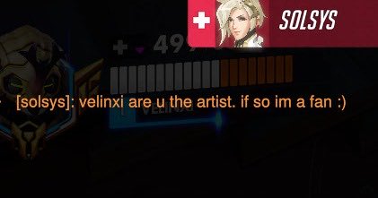 velsmells's tweet image. Enemy mercy sending this in match chat just as I am literally getting torn apart by my own team in vc I’m sorry solsys for not responding I was kinda fighting for my life